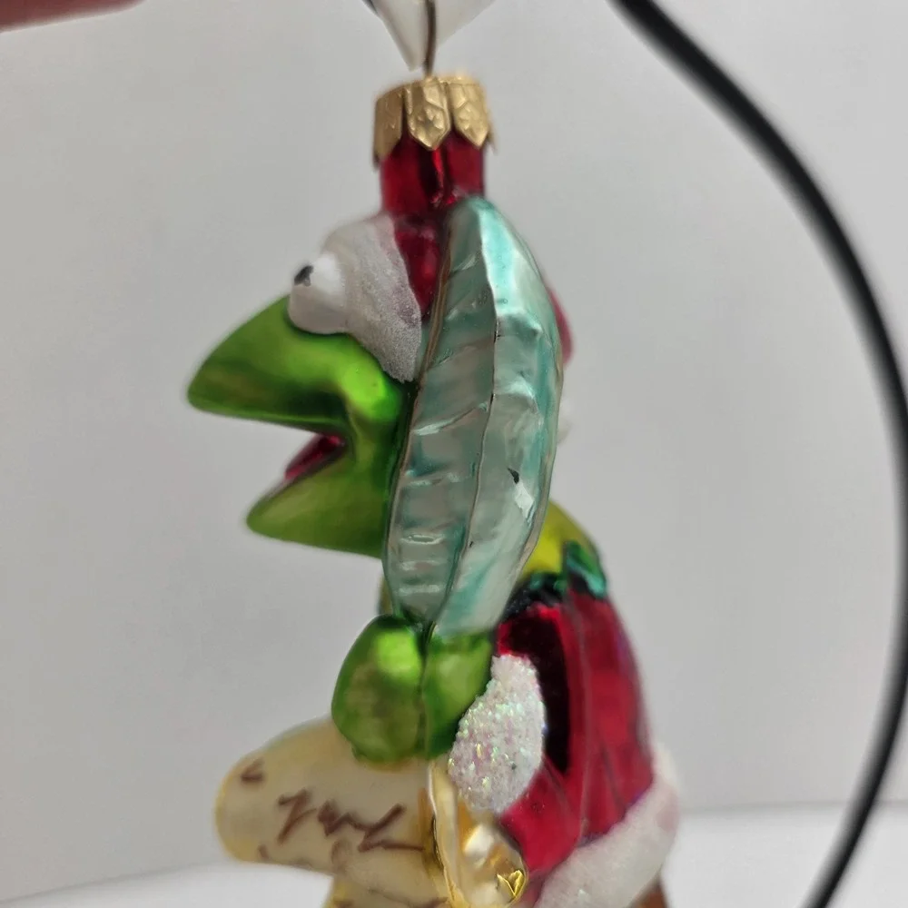 Christopher Radko Kermit Muppets Checking It Twice 1997 Glass Christmas Ornament